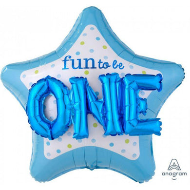Multi-Balloon Fun to Be O-N-E Boy Foil Balloon - 91cm - The Base Warehouse
