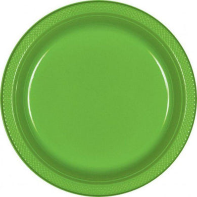 20 Pack Kiwi Round Plastic Plates - 23cm - The Base Warehouse