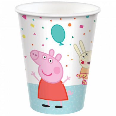 8 Pack Peppa Pig Confetti Party Paper Cups - 266ml - The Base Warehouse