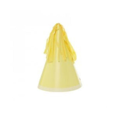 10 Pack Pastel Yellow Party Hats with Tassel Topper - The Base Warehouse