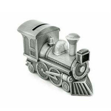 Pewter Plate Train Money Bank - 10cm - The Base Warehouse