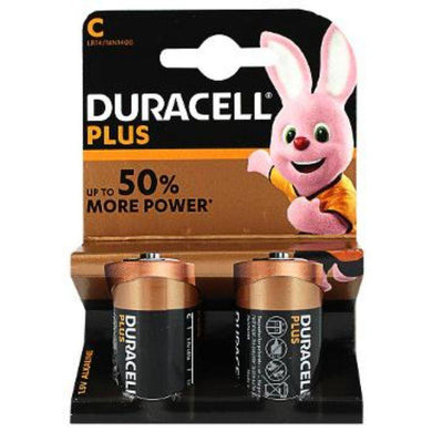 2 Pack Duracell Power Plus C Battery - The Base Warehouse