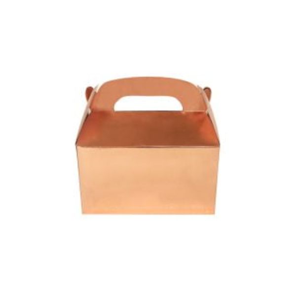 6 Pack Rose Gold Treat Box - 15cm x 9cm x 15cm | The Base Warehouse