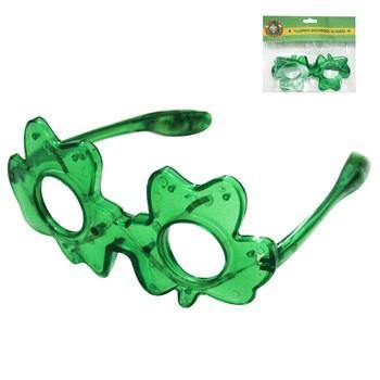 Saint Patricks Day Flashing Shamrock Glasses with 10 Green Led Lights - The Base Warehouse