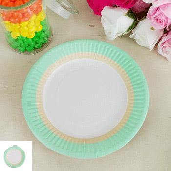 12 Pack Green Sorbet Paper Plate - 18cm - The Base Warehouse
