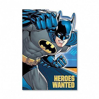 8 Pack Batman Invitations Heroes Wanted - The Base Warehouse