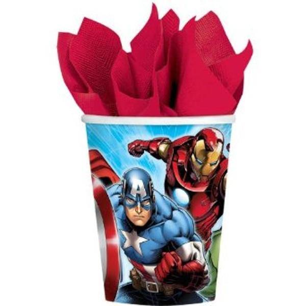 8 Pack Avengers Paper Cups - 266ml - The Base Warehouse