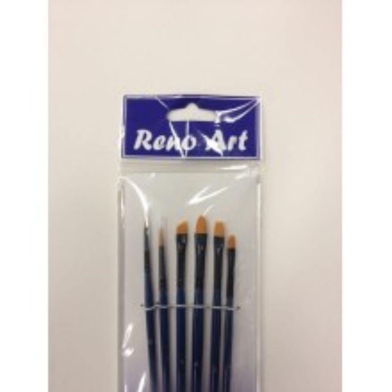6 Pack Golden Synthetic Small Brush Set - The Base Warehouse