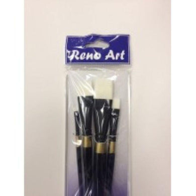 4 Pack White Synthetic Brush Set A - The Base Warehouse