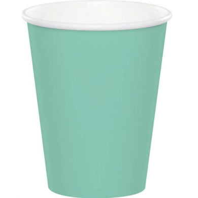 24 Pack Fresh Mint Green Paper Cups - 266ml - The Base Warehouse