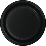 Load image into Gallery viewer, 24 Pack Black Velvet Paper Banquet Plates - 26cm
