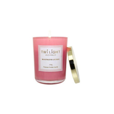Rosewater Lychee Candle Jar - 8cm x 10cm - The Base Warehouse