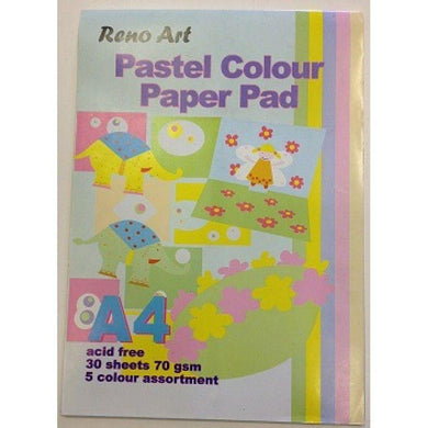 30 Sheets A3 Pastel Colour Paper Pad - 80gsm - The Base Warehouse