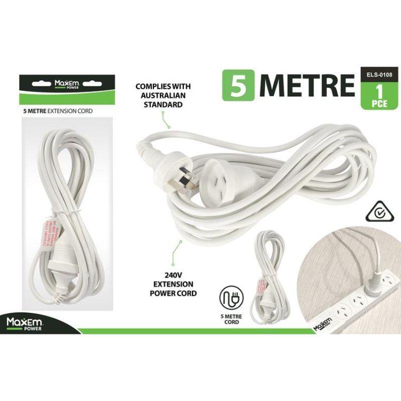 Maxem Power Extension Cord - 5m - The Base Warehouse