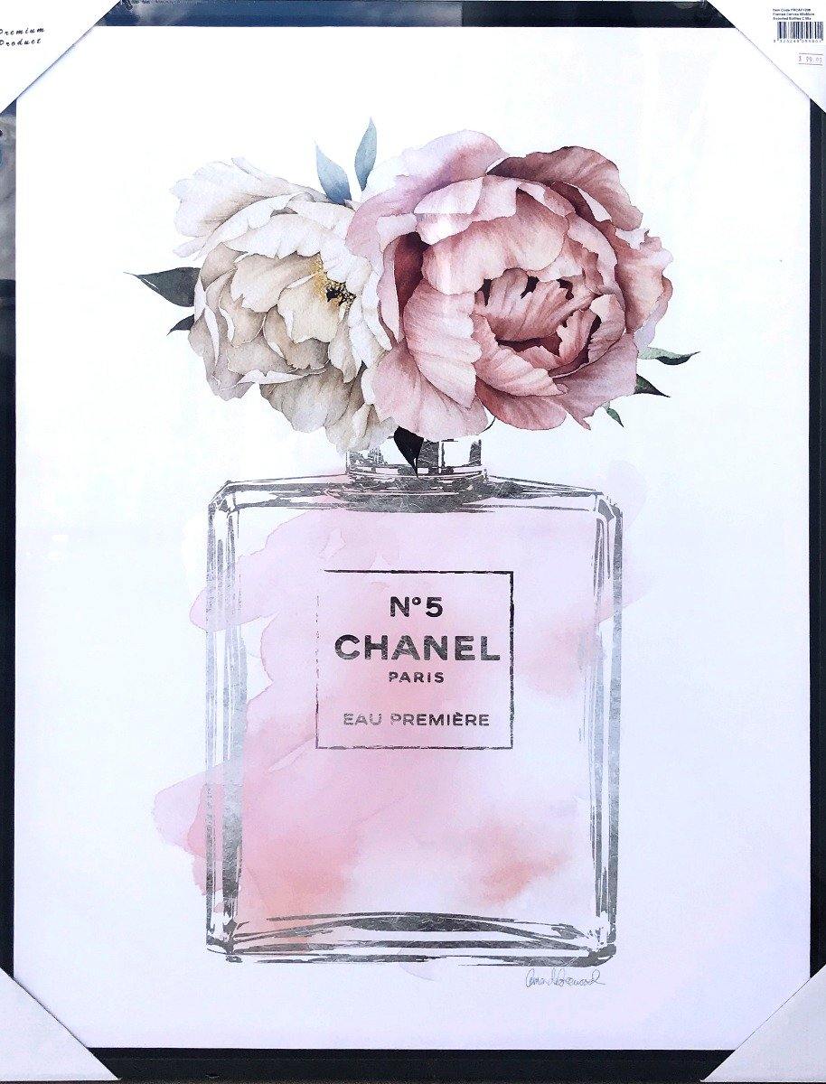 Chanel Perfume Bottle Framed Print - 80cm x 60cm - The Base Warehouse