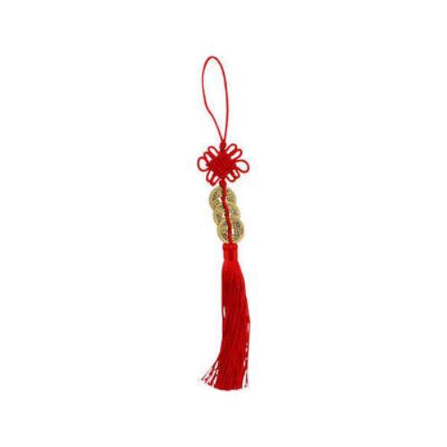 Chinese Knot With 3 Coins - 20cm - The Base Warehouse