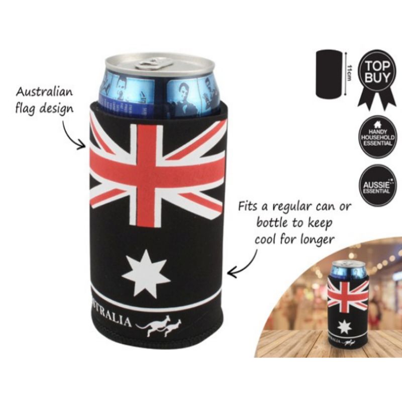 Australian Flag Design Stubbie Holder - 11cm