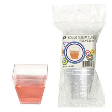 12 Pack Clear Square Dessert Cups - The Base Warehouse