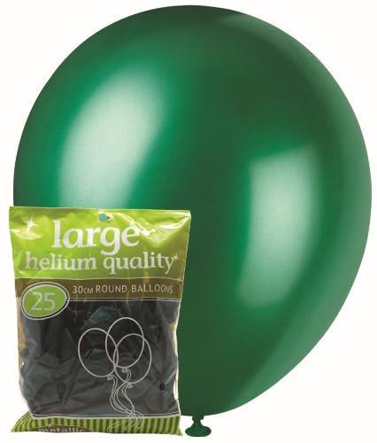 25 Pack Teal Metallic Latex Balloons - 30cm - The Base Warehouse