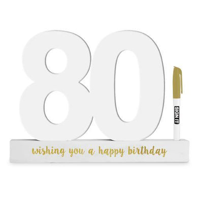 80th Birthday Signature Block - The Base Warehouse