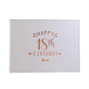 Happy 18th Birthday Signature Rose Gold Guest Book - The Base Warehouse
