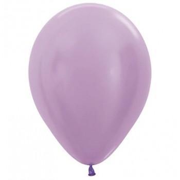 25 Pack Pearl Satin Lilac Lavender Latex Balloons - 30cm - The Base Warehouse