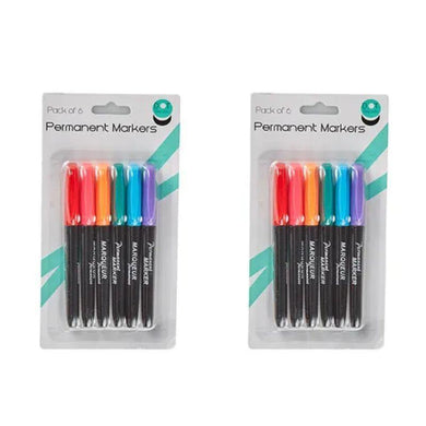 6 Pack Permanent Markers - The Base Warehouse