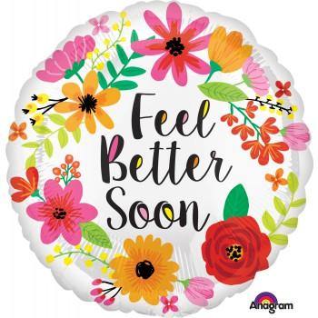 Feel Better Soon Floral Foil Balloon - 45cm - The Base Warehouse