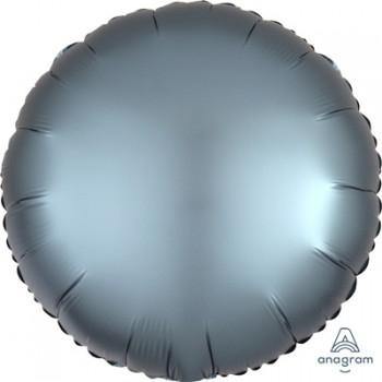 Satin Luxe Steel Blue Circle Foil Balloon - 45cm - The Base Warehouse